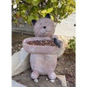 Cat Garden Statue Outdoor Decor Sculptures Figurine Gardening Lawn Ornament Gift